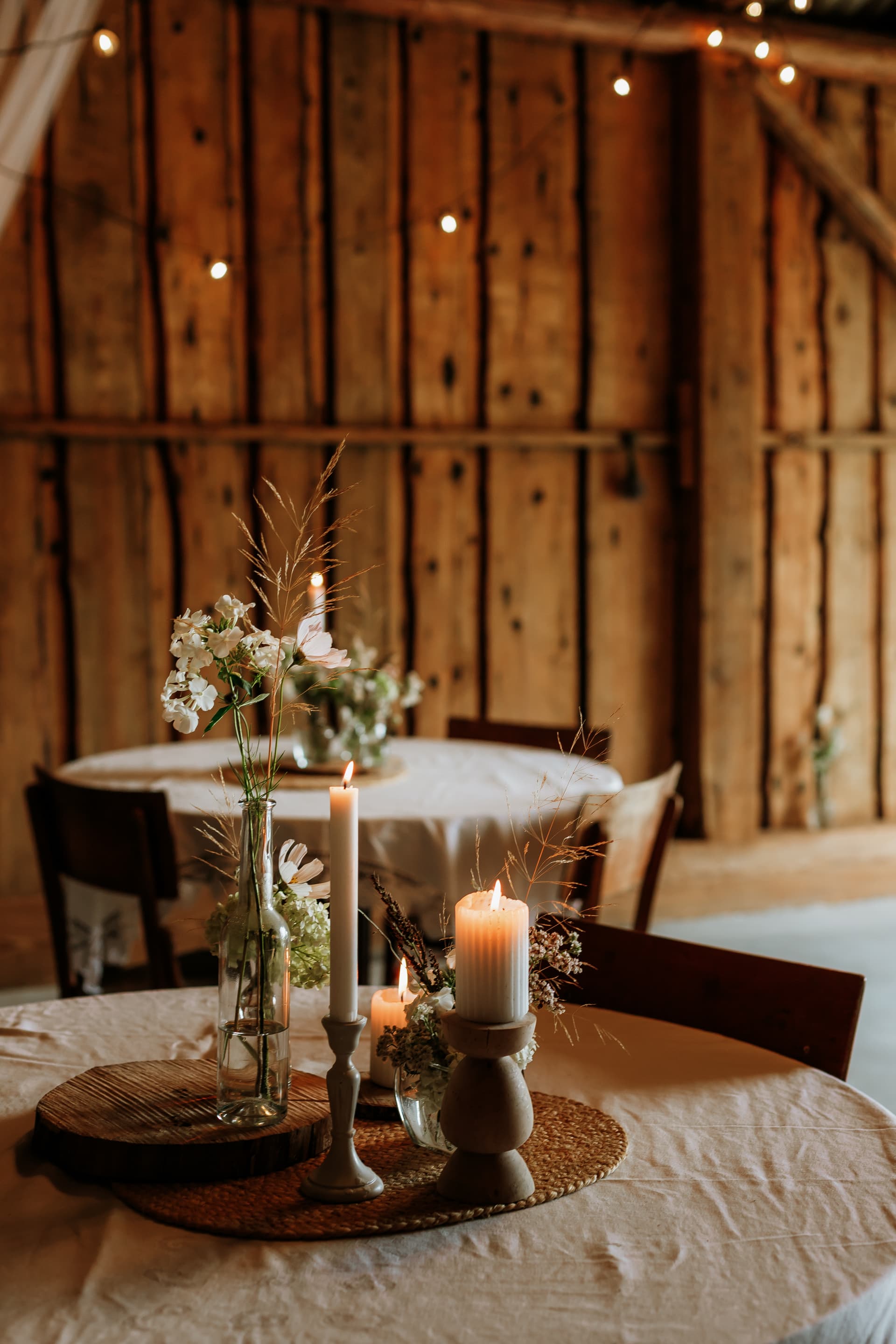 Intimate candlelit dining