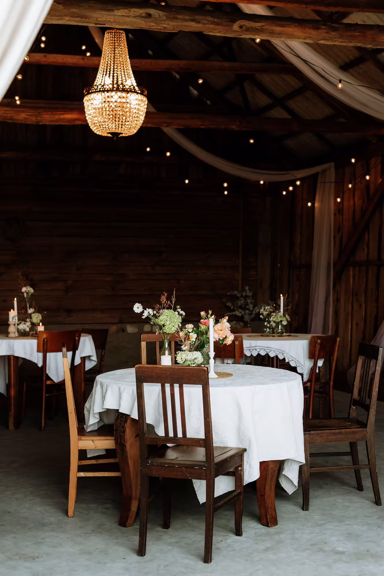 Elegant chandelier event space