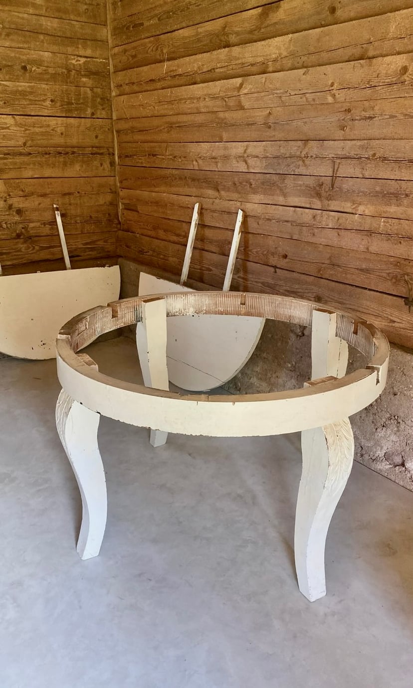 Table before restoration - condition assessment